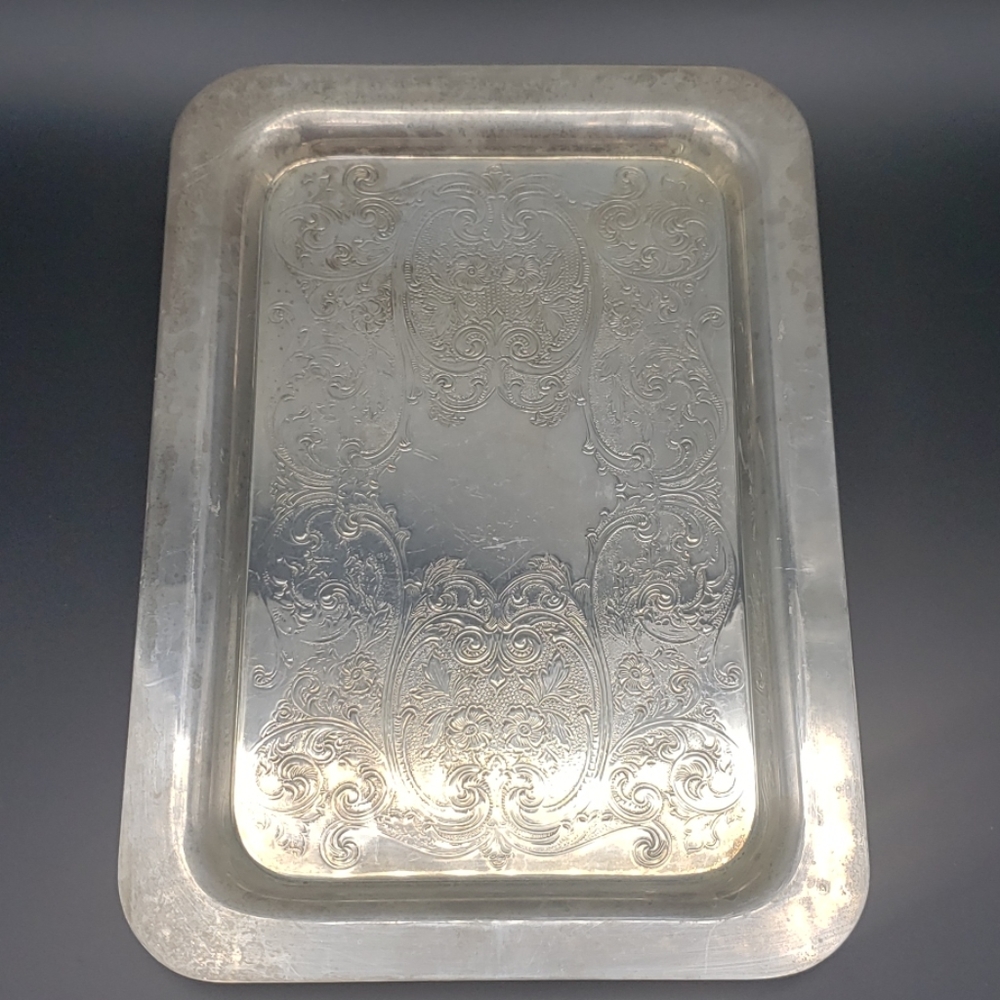 Vintage WM A Rogers Silver Plate Vanity Tray Dish